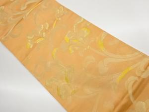 引箔花唐草模様織出し袋帯